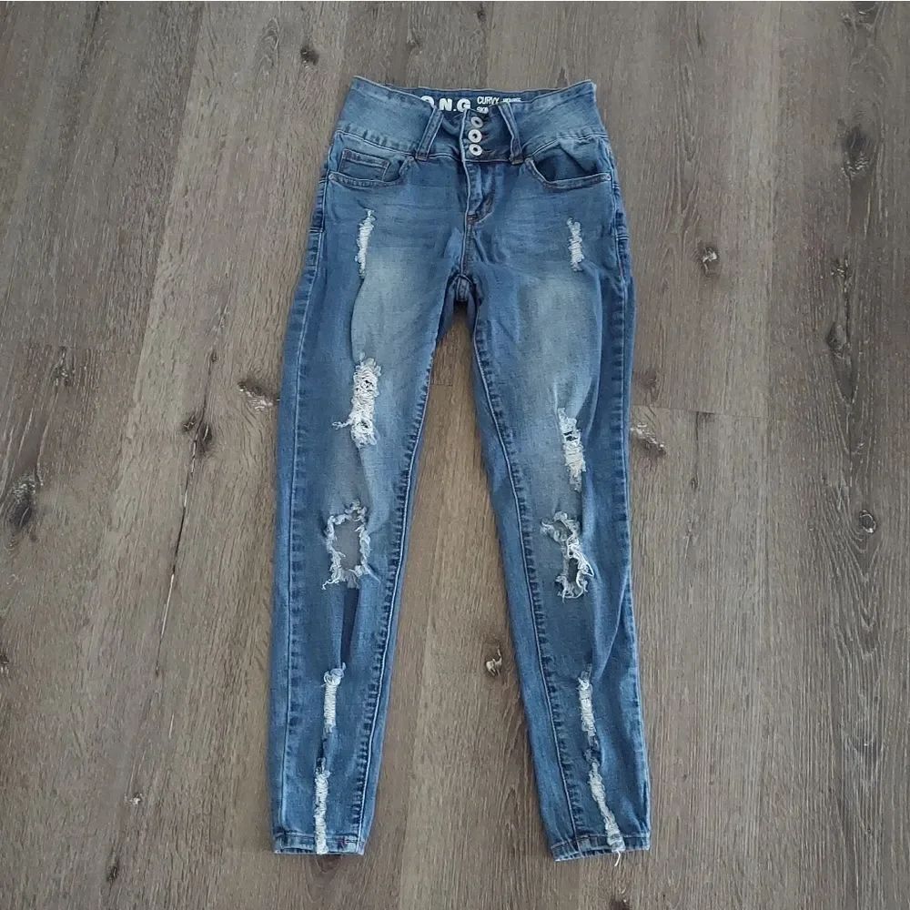 S.O.N.G. Curvy High Rise Skinny Ankle Grazer Distressed Jeans Size 3/26